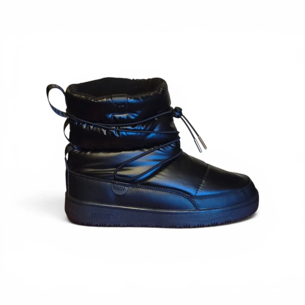 PUMA Snowbae Patent Womens Black Puffer Snow Boots 393931-01 Size 7